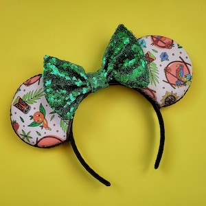 tiki inspired mickey ears/orange bird inspired mickey ears