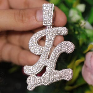 Custom Special STYLE Setting Word/Number Iced Out VVS1 Moissanite Pendant, Letter Pendant Customized, Pass Diamond Tester, Hip Hop Pendant