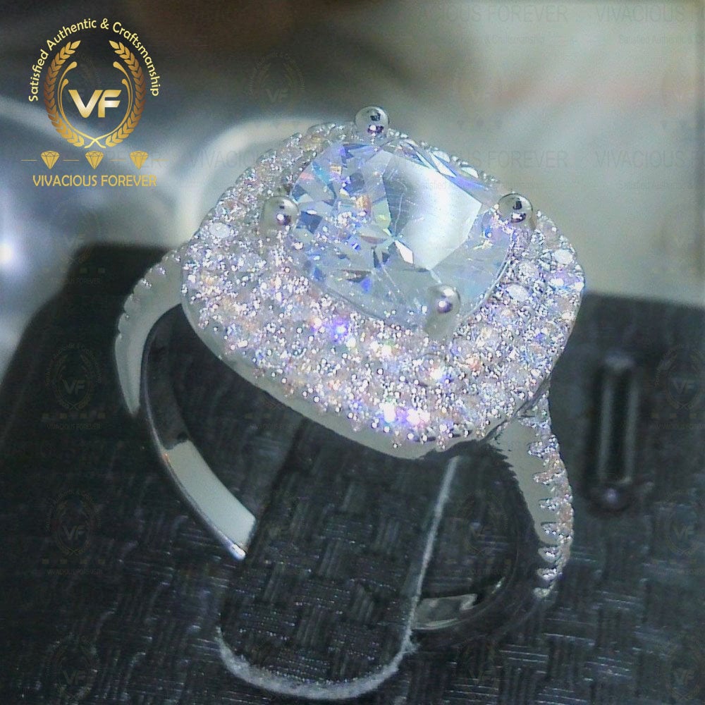 Cushion Colorless Forever One 2ct Stone Wedding Ring Gift for - Etsy