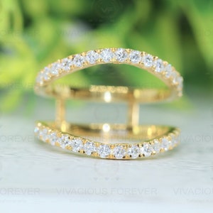 Customizable Ring Enhancer, Aggie Ring Enhancer, Colroless Moissanite Ring Enhancer, Moissanite Matching Eternity Ring,Diamond Eternity Band