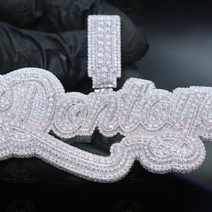 Custom Word/Number Iced Out VVS1 Moissanite Pendant, Letter Pendant, Customized Jewelry,Pass Diamond Tester, Hip Hop Pendant, Unisex Pendant