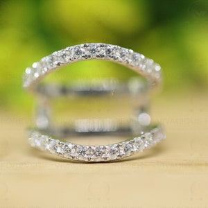 Aggie Ring Enhancer, Colroless Moissanite Ring Enhancer, Moissanite Matching Eternity Ring,Diamond Eternity Band ,Customizable Ring Enhancer
