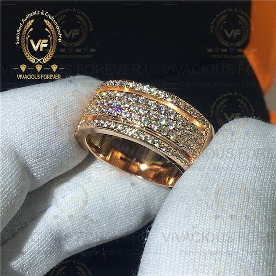 Eternity Band Rings For Women Channel Set Moissanite Half Etenity