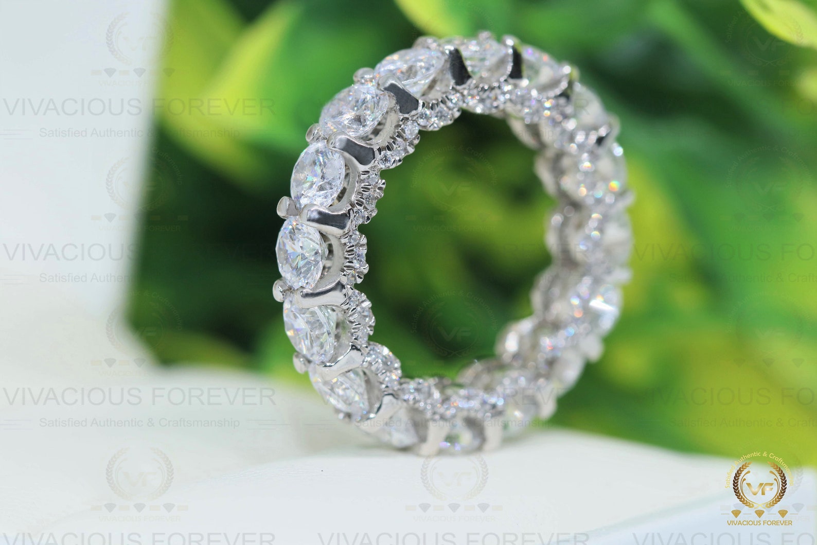 Round Cut Wedding Ring 18kt Gold Wedding Band 6.78ctw EF Etsy