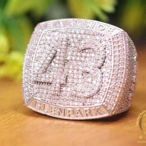 Custom Numbers/Letter Championship Ring, Full Ice out Ring, Real VVS Colorless Moissanite Sparkle Ring For Men,Custom Bust down Hip Hop Ring