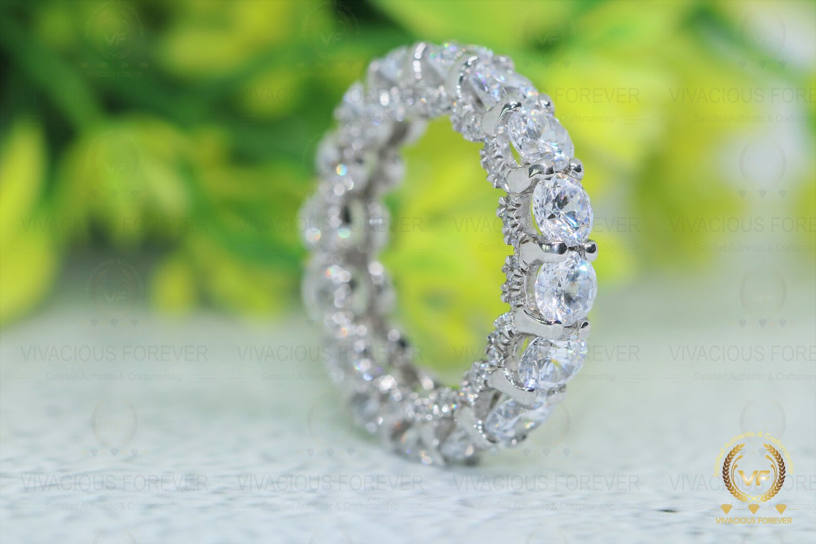 Round Cut Wedding Ring 18kt Gold Wedding Band 6.78ctw EF Etsy