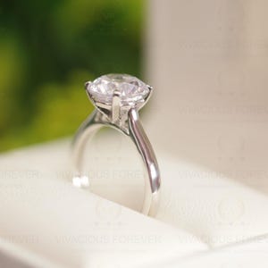 Moissanite Wedding Ring, 3.12CT Round Cut Colorless Moissanite Ring, Solitaire Ring, Engagement Ring, Moissanite Engagement Ring