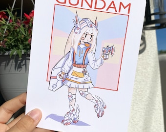 Gundam Girl Print - Robot art print - Mecha