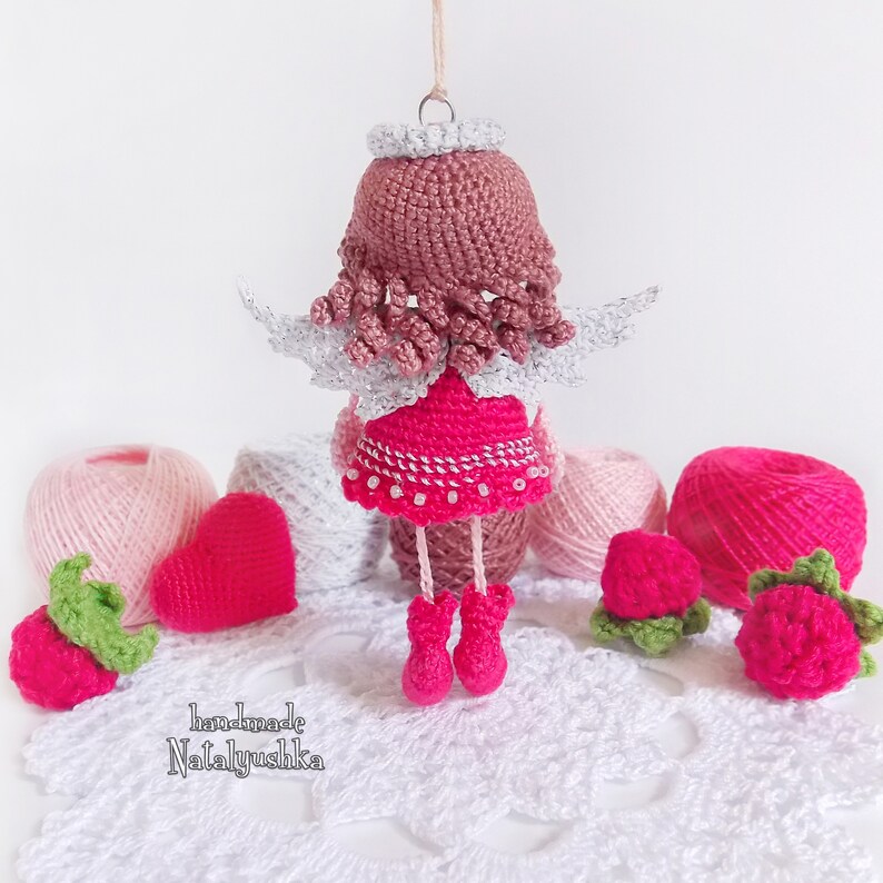 Little crochet ANGEL toy keychain guardian angel girl Etsy