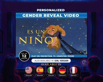 Video per la rivelazione del sesso del bambino o della bambina / Annuncio personalizzato del sesso del Re Leone (maschio o femmina)