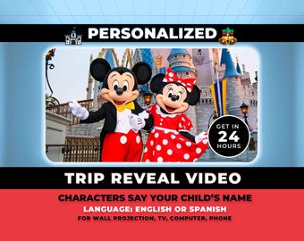 Personalized Surprise Trip Reveal Video, Custom Message from Mickey and Minnie Mouse, Christmas Surprise Trip Reveal, Magical Trip Reveal