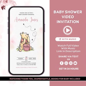 Classic Winnie the Pooh Baby Shower Invitation Oh Girl Winnie the ...