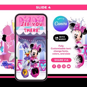 Minnie Mouse Video Invitation | Oh Twodles 2nd Birthday Invite | Editable Canva Template image 7