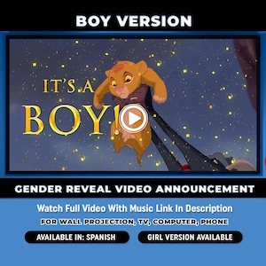 Lion King Gender Reveal Movie, Boy or Girl Gender Reveal, It&#39;s a Boy, Boy Gender Reveal Video, Gender Reveal Ideas