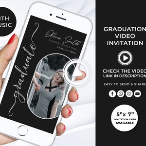 Graduation Invitation Modern Graduation Announcement  Class of 2024 Senior Graduate Announcement Graduation Party Video invitation