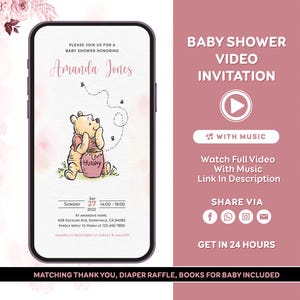 Classic Winnie the Pooh Baby Shower Invitation Oh Girl Winnie the ...