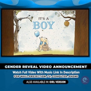 Winnie The Pooh Gender Reveal Movie, Gender Reveal Video, Gender Reveal Video Announcement, It&#39;s a Boy, Boy Gender Reveal Video