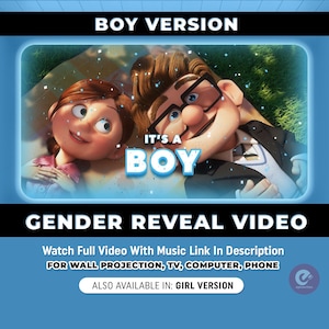 Gender Reveal Movie, Up Gender Reveal Movie, Gender Reveal Video Announcement, Boy Gender Reveal, Boy or Girl Gender Reveal Video