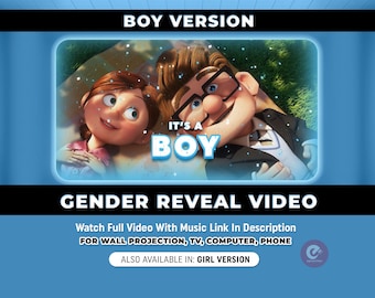 Gender Reveal Movie, Up Gender Reveal Movie, Gender Reveal Video Announcement, Boy Gender Reveal, Boy or Girl Gender Reveal Video