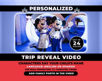 Disney Trip Reveal Video | Personalized Vacation Announcement | Disney World Disneyland Paris