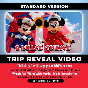 Personalized Surprise Cruise Trip Reveal Video, Custom Message from Mickey & Minnie, Surprise Trip Reveal Video, Magical Trip Reveal