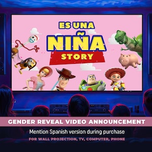 Toy Story Girl Gender Reveal Video Announcement Spanish