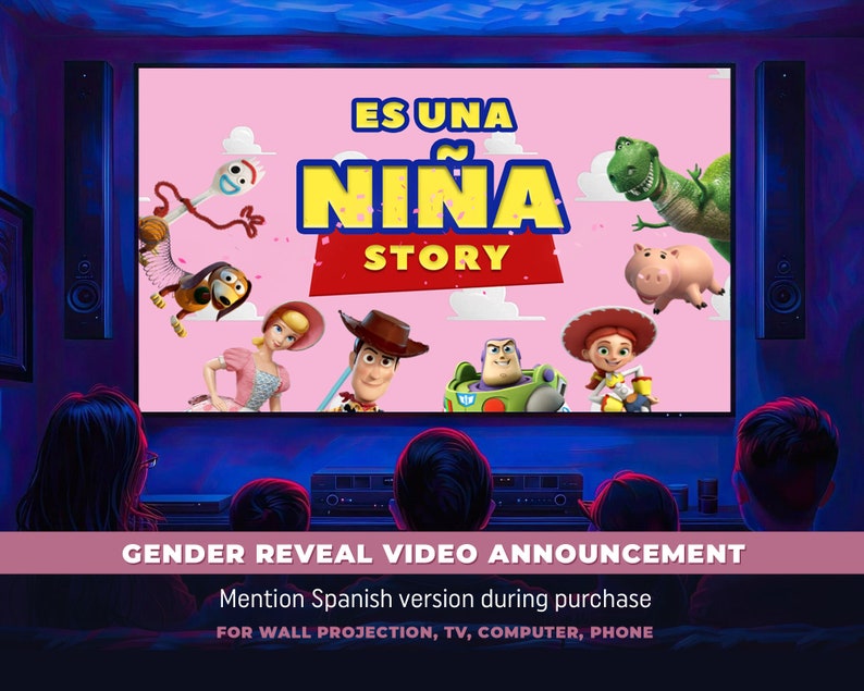 Toy Story Girl Gender Reveal Video Announcement Spanish