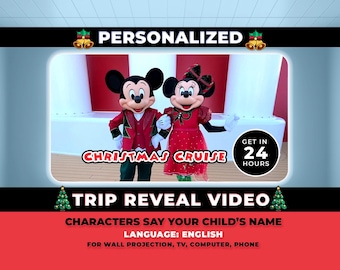 Personalized Surprize Cruise Trip Reveal Video, Custom Message from Mickey & Minnie, Christmas Surprise Trip Reveal, Magical Trip Reveal