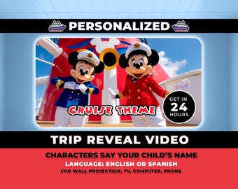 パーソナライズされたサプライズクルーズ旅行公開ビデオ、ミッキーとミニーからのカスタムメッセージ、サプライズ旅行公開ビデオ、マジカルな旅行公開