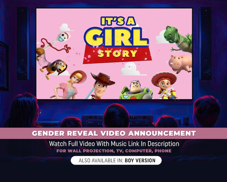 Toy Story Girl Gender Reveal Video Announcement