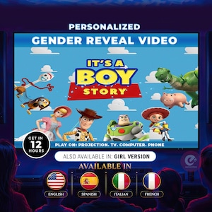 Film z ujawnieniem płci bohatera Toy Story | Spersonalizowany film zapowiadający chłopca