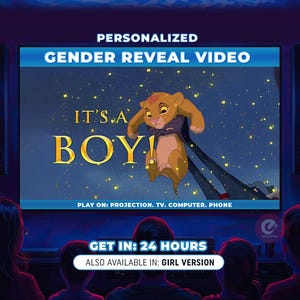Vídeo de revelación de género de El Rey León / Anuncio personalizado de niño o niña