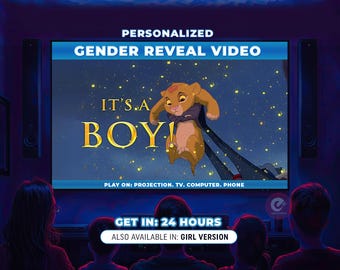 Vídeo de revelación de género de El Rey León / Anuncio personalizado de niño o niña