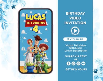 Toy Story Invitation Toy Story Birthday Invitation Toy Story Video Invitation Toy Story 4 Invitation Buzz Lightyear birthday invitation