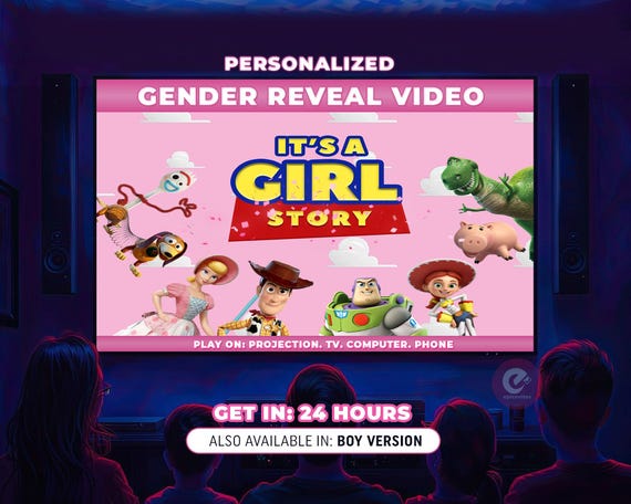Toy Story Gender Reveal Video | Personalized It's a Girl Announcement Movie | Boy or Girl