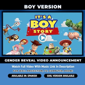 Toy Story Gender Reveal-film, gender Reveal-videoaankondiging, gender Reveal-video jongen, gender Reveal jongen of meisje, It&#39;s a Boy Story