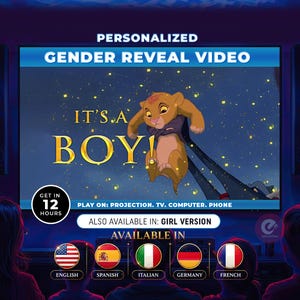 Lion King Gender Reveal Video | Personalized Boy or Girl Announcement
