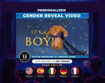 Video met genderonthulling volgens de Lion King-stijl | Gepersonaliseerde aankondiging van het geslacht: jongen of meisje