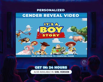 Vídeo de revelación de género de Toy Story / Vídeo personalizado para anunciar que es niño