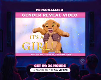 Vídeo de revelación de género de El Rey León / Película personalizada "Es una niña" / Anuncio de niño o niña