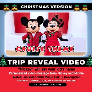 Personalized Surprize Cruise Trip Reveal Video, Custom Message from Mickey & Minnie, Christmas Surprise Trip Reveal, Magical Trip Reveal