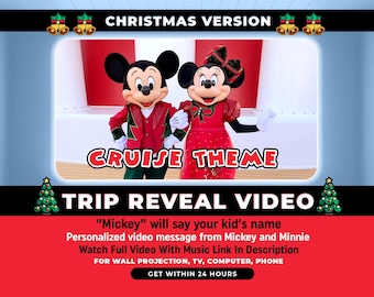 Personalized Surprize Cruise Trip Reveal Video, Custom Message from Mickey & Minnie, Christmas Surprise Trip Reveal, Magical Trip Reveal
