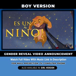 Niño o Niña Gender Reveal Movie, Lion King Gender Reveal Video, Boy or Girl Gender Reveal, Película de revelación de género