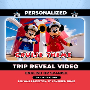 Personalized Surprise Cruise Trip Reveal Video, Custom Message from Mickey & Minnie, Surprise Trip Reveal Video, Magical Trip Reveal