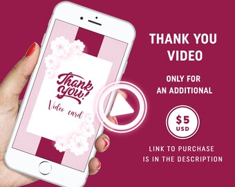 Thank you video Card (Any theme from my shop)