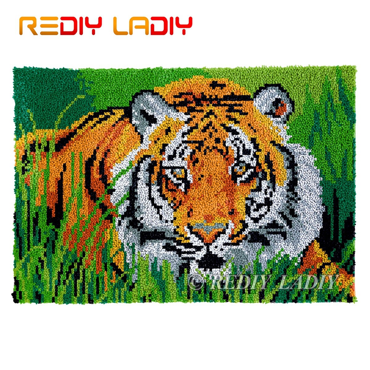 Latch Hook Rug King of Tiger Chunky Yarn Tapestry Kits DIY Etsy