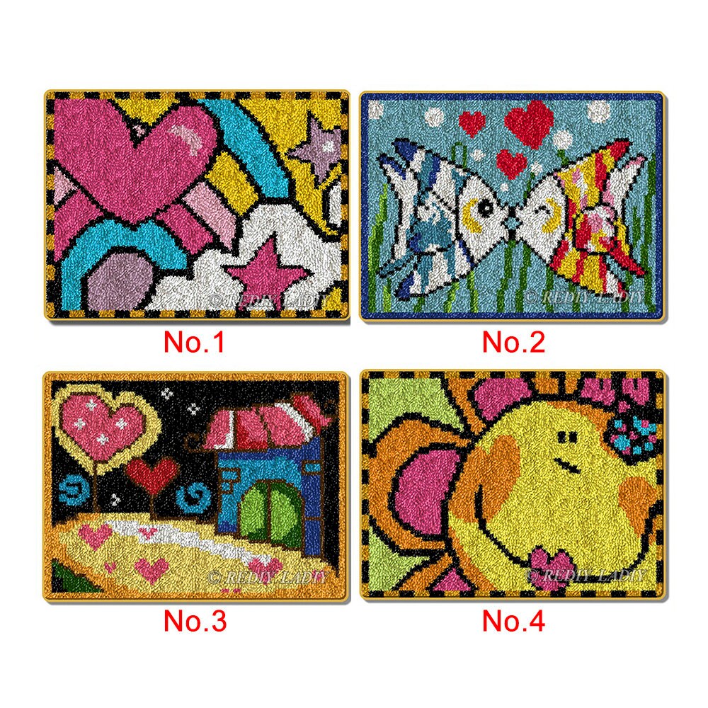 Latch Hook Rug Kits Love & Kiss Floor Mat Preprinted Canvas Etsy