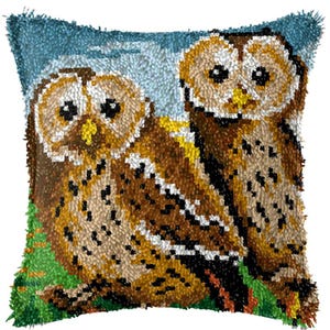 43x43cm Latch Hook Cushion Sweet Love Pre-Printed Color Canvas Acrylic Yarn Pillow Case Crochet Cushion Arts & Crafts