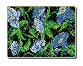 Floral Latch Hook Rug Kit: DIY Plush Carpet, 52x38cm