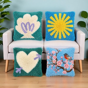 Muschelherz-Knopfkissen-Set für Erwachsene – Handarbeitsset mit Garn – Valentinstagsgeschenk fürs Schlafzimmer